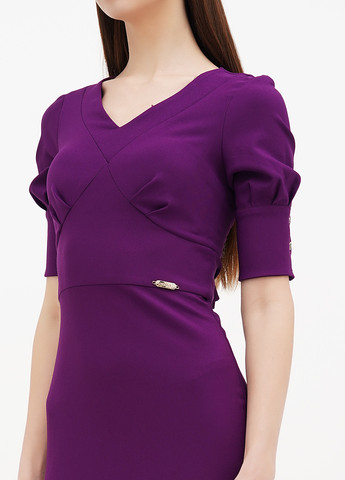 Фиолетовое кэжуал платье силуэтная Sassofono однотонное
