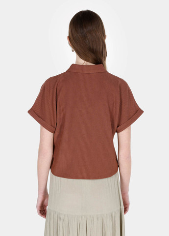 Коричневая кэжуал рубашка однотонная Colin's