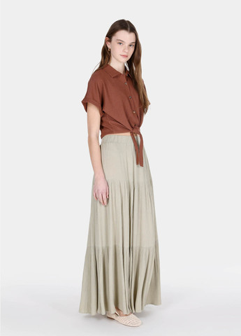 Коричневая кэжуал рубашка однотонная Colin's