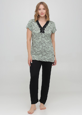 Оливкова всесезон піжама (футболка, штани) футболка + штани Stil Moda