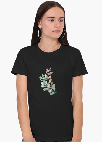 Чорна демісезон футболка жіноча екологія (ecology) (8976-1332) xxl MobiPrint