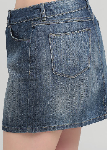 Темно-синяя джинсовая однотонная юбка F&F