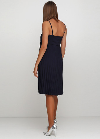 Темно-синее кэжуал платье плиссированное Mango однотонное