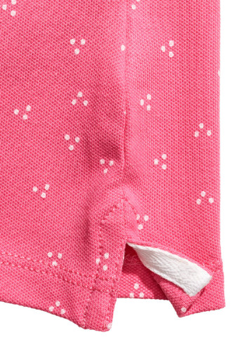 Розовая детская футболка-поло для девочки H&M с абстрактным узором