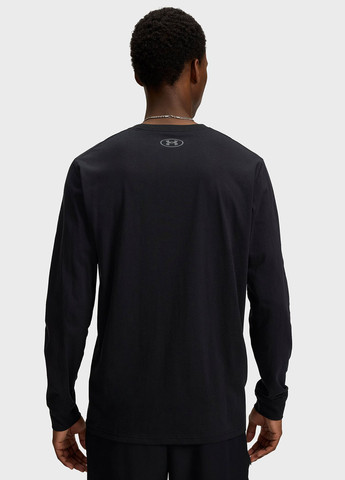 Лонгслів Under Armour логотип чорний кежуали бавовна, трикотаж