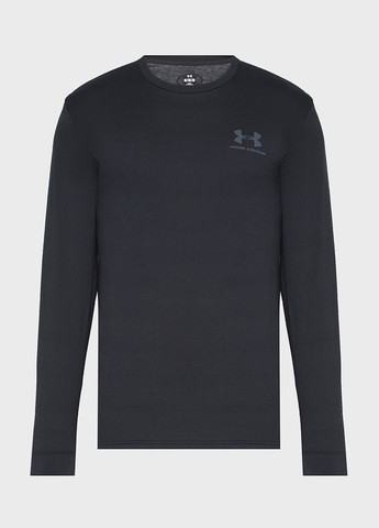 Лонгслів Under Armour логотип чорний кежуали бавовна, трикотаж