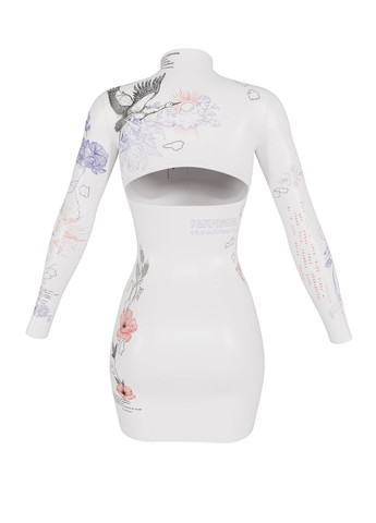 Молочное кэжуал платье Gepur с цветочным принтом