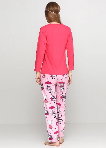 Розовый демисезонный комплект (свитшот, брюки) Isilay Pijama