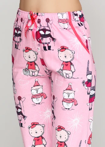 Розовый демисезонный комплект (свитшот, брюки) Isilay Pijama