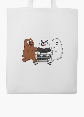 Еко сумка шоппер біла Вся правда про ведмедів (We Bare Bears) (9227-2891-WT-2) екосумка шопер 41*35 см MobiPrint (224806198)