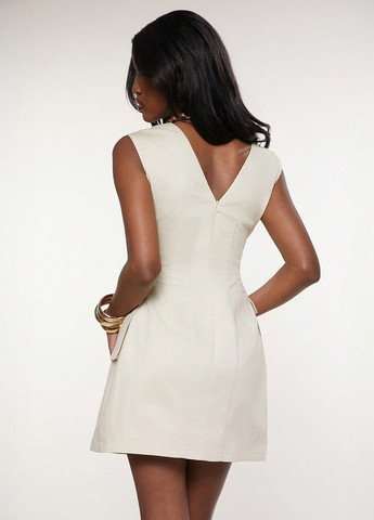 Кремовое кэжуал платье а-силуэт SHEIN однотонное