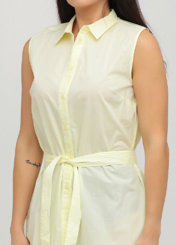 Светло-желтое кэжуал платье рубашка Iris & Ink однотонное