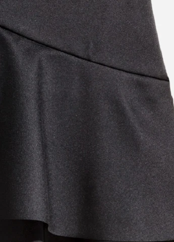 Черная кэжуал однотонная юбка H&M клешированная