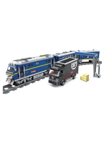 Конструктор Потяг DF11 Z з рейками, синій на радіокеруванні (98220) Zipp Toys (254053074)