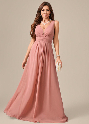 Рожева святковий, вечірня сукня в стилі армпір SHEIN однотонна