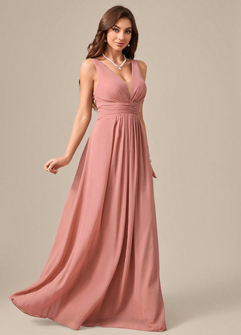 Рожева святковий, вечірня сукня в стилі армпір SHEIN однотонна