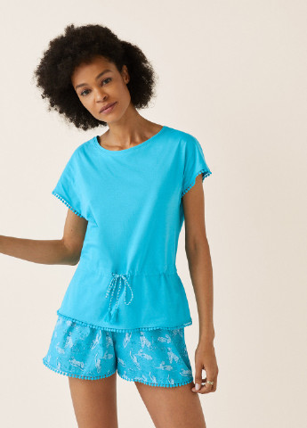 Голубая всесезон пижама (футболка, шорты) футболка + шорты Women'secret