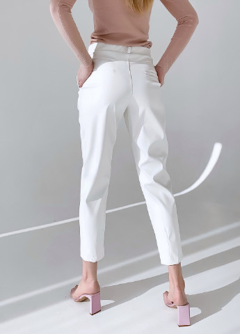 Белые классические демисезонные зауженные, прямые, классические, укороченные брюки Jolie
