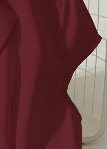 Бордовое вечернее, кэжуал платье с юбкой-солнце, платье-жакет SHEIN однотонное
