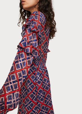 Бордовое кэжуал платье Scotch & Soda с геометрическим узором