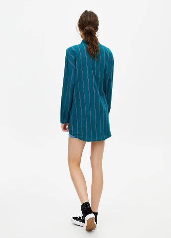 Блуза демісезон,зелений в кольорову смужку, Pull & Bear (250021797)