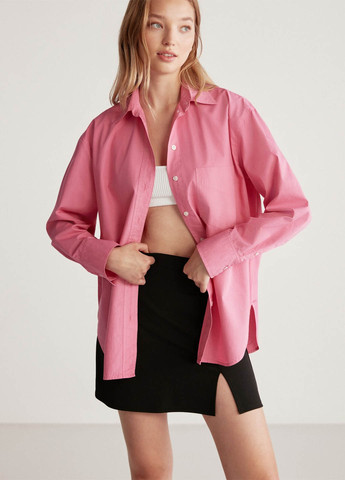 Розовая кэжуал рубашка однотонная Grimelange