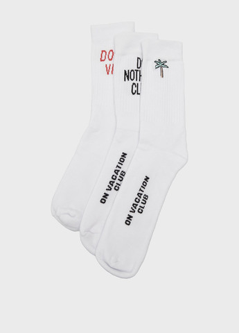 Белые носки (3 пары) On Vacation логотипы (302807789)