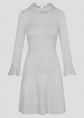 Светло-серое кэжуал платье клеш Orsay меланжевое
