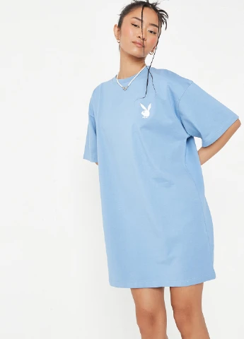Блакитна кежуал сукня сукня-футболка Missguided однотонна