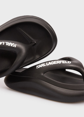 Черные пляжные, кэжуал вьетнамки Karl Lagerfeld с логотипом