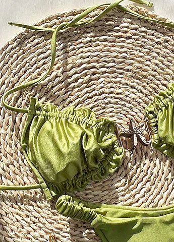 Зеленый летний купальник (лиф, трусики) бикини SHEIN