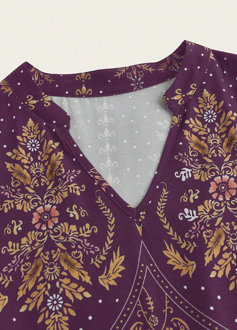 Фіолетова кежуал сукня SHEIN з квітковим принтом