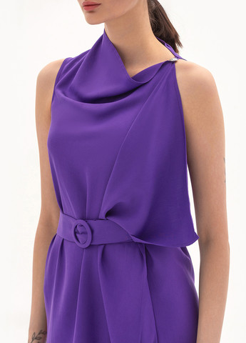 Лілова вечірня сукня на запах BGL однотонна