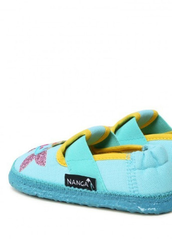 Голубые комнатные тапочки для девочки Nanga с аппликацией