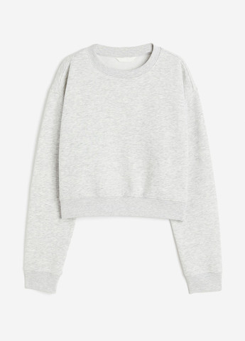 Светло-серый свитшот H&M меланж без декора (292951359)