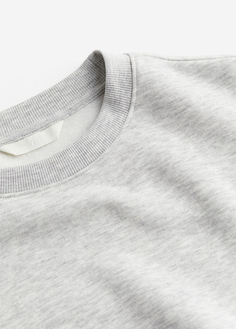 Светло-серый свитшот H&M меланж без декора (292951359)