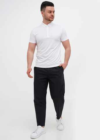 Белая футболка-поло для мужчин Trend Collection однотонная