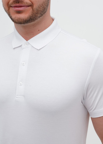 Белая футболка-поло для мужчин Trend Collection однотонная