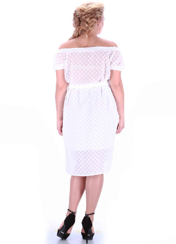Белое кэжуал платье Alpama с геометрическим узором