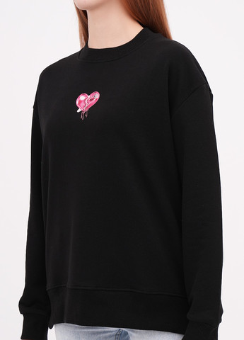 Чорний світшот EQUILIBRI сердечка без декору (355383165)