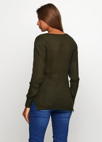 Темно-зеленый демисезонный пуловер пуловер Massimo