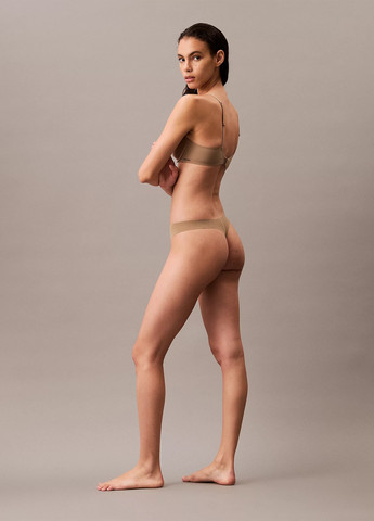 Бежевый балконет бюстгальтер Calvin Klein с косточками нейлон