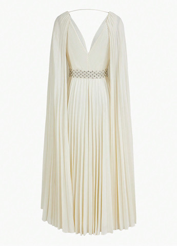 Кремова святковий сукня сукня-кейп, а-силует, плісована SHEIN однотонна