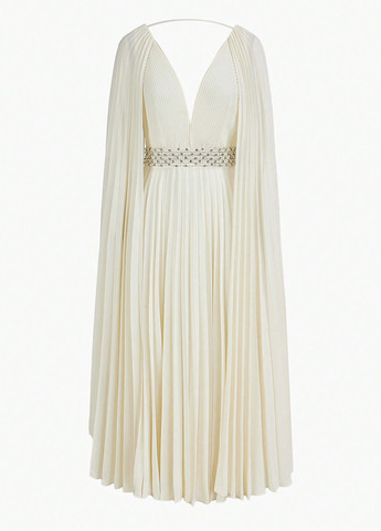 Кремова святковий сукня сукня-кейп, а-силует, плісована SHEIN однотонна