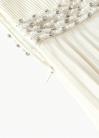 Кремова святковий сукня сукня-кейп, а-силует, плісована SHEIN однотонна