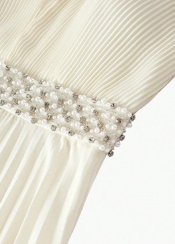 Кремова святковий сукня сукня-кейп, а-силует, плісована SHEIN однотонна