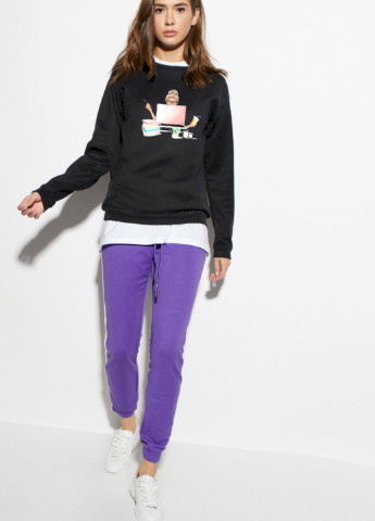 Чорний світшот жіночий /no flis/ YAPPI малюнок (251467767)