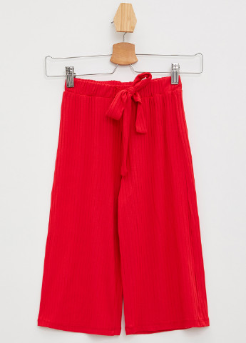 Красные кэжуал демисезонные прямые брюки DeFacto