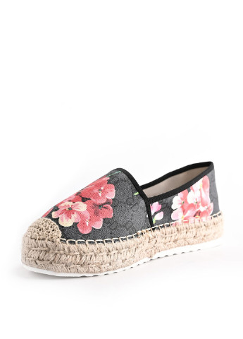 Чёрные эспадрильи Top Shoes цветочный плетение, джут (188076743)