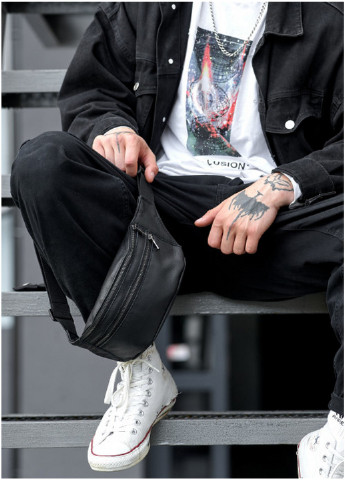 Поясна чоловіча сумка-бананка 31х12х5 см Sambag (253660469)